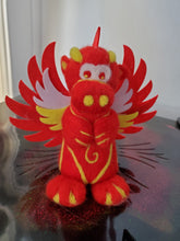 Load image into Gallery viewer, Phoenix Dragon, red felted creature
