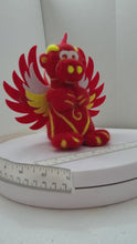 Load and play video in Gallery viewer, Phoenix Dragon, red felted creature
